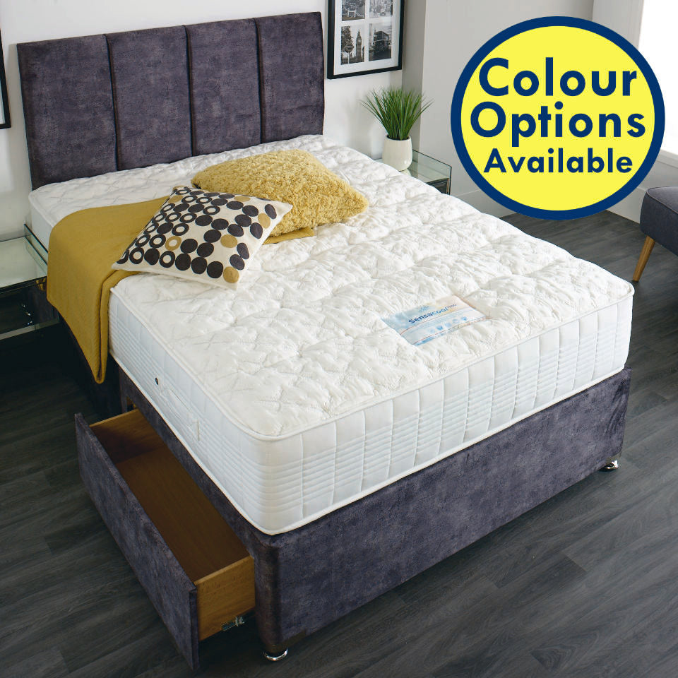 Sensacool 1500 150cm (5ft) Kingsize 2 Drawer Divan Bed & Headboard
