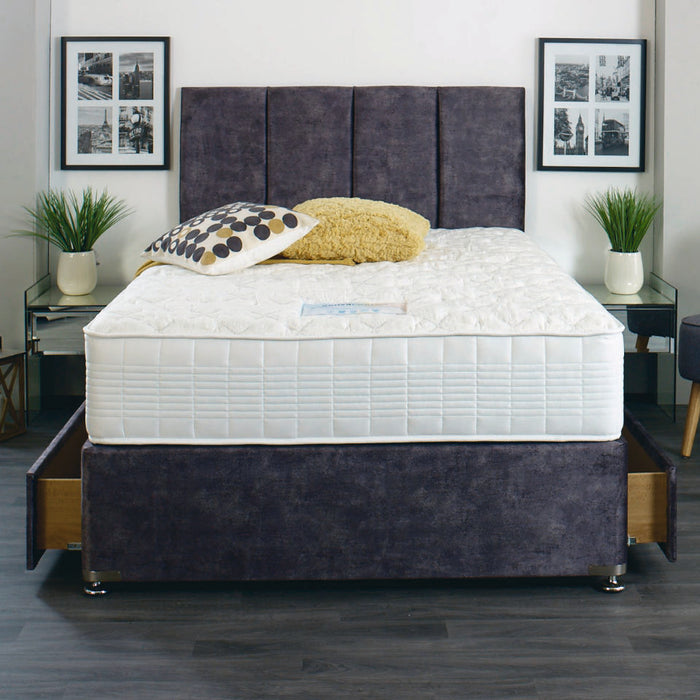 Sensacool 1500 135cm (4ft6) Double 2 Drawer Divan Bed & Headboard