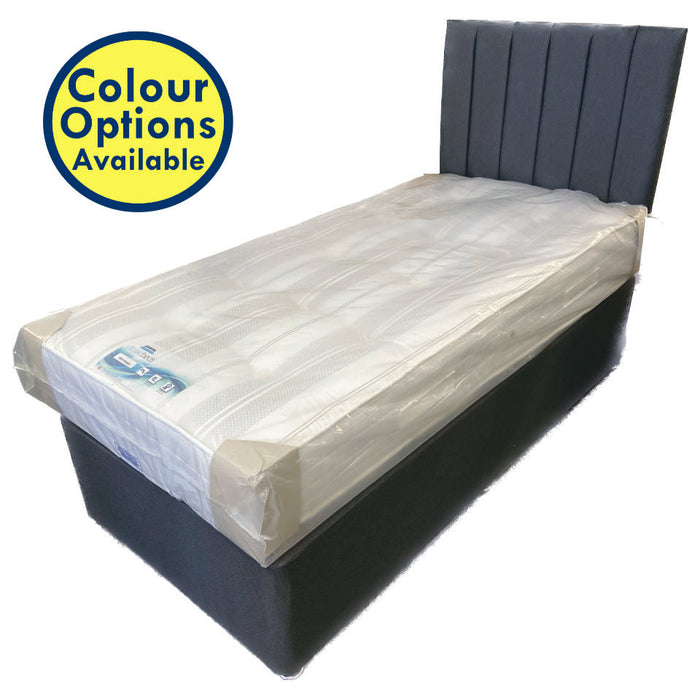 Classic Beds New Pocket Firm Feel 3ft Single 2 Drawer Divan Bed and Headboard