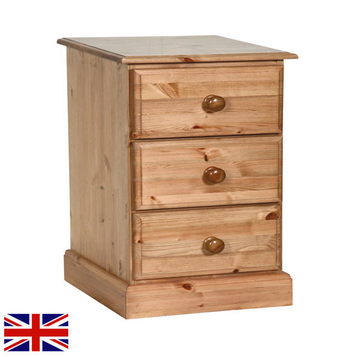 Farm House Solid Pine 3 Drawer Bedside Table