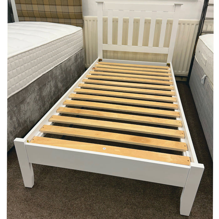 IN STOCK Single White Wooden Bedstead with FREE ASSEMBLY