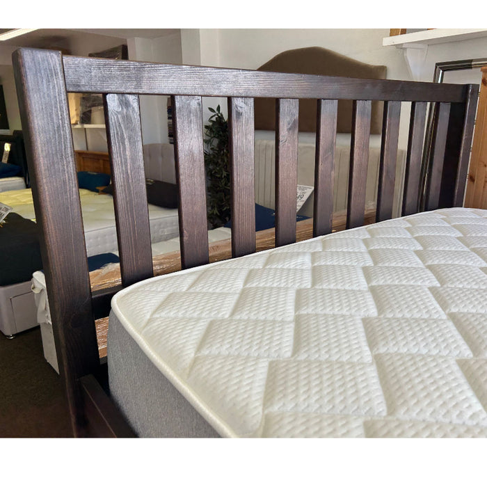 Farm House Walnut Colour Twycross Shaker Solid Pine Wooden Bed Frame
