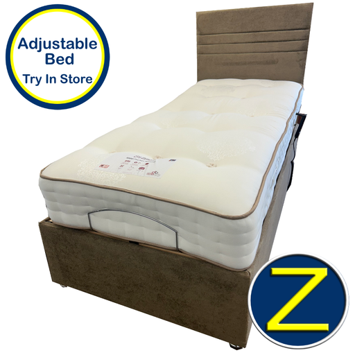 Adjustable Motion Natural 90cm (3ft) Single Adjustable Bed "FREE ASSEMBLY"