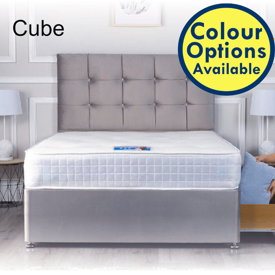 Classic 4ft Small Double 1000 Pocket Mattress and Divan Base with Cube