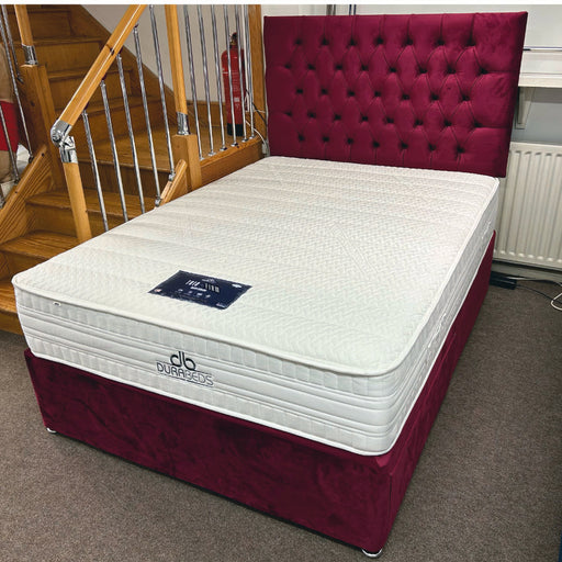 SHOP FLOOR CLEARANCE Trio Hybrid Firm 135cm (4ft6) Double Drawer Divan Bed & Headboard IN STOCK (Copy)