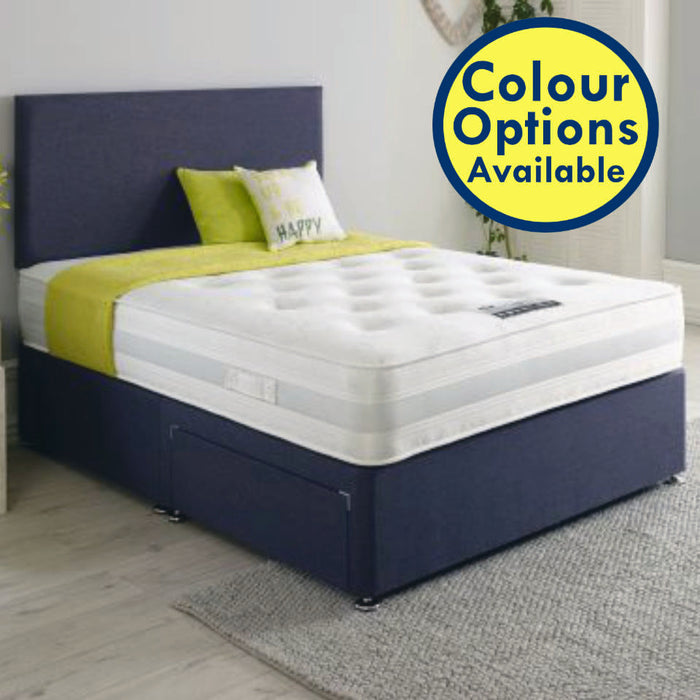 Comfort Care 90cm (3ft) Single Two Drawer Divan Bed & York Headboard