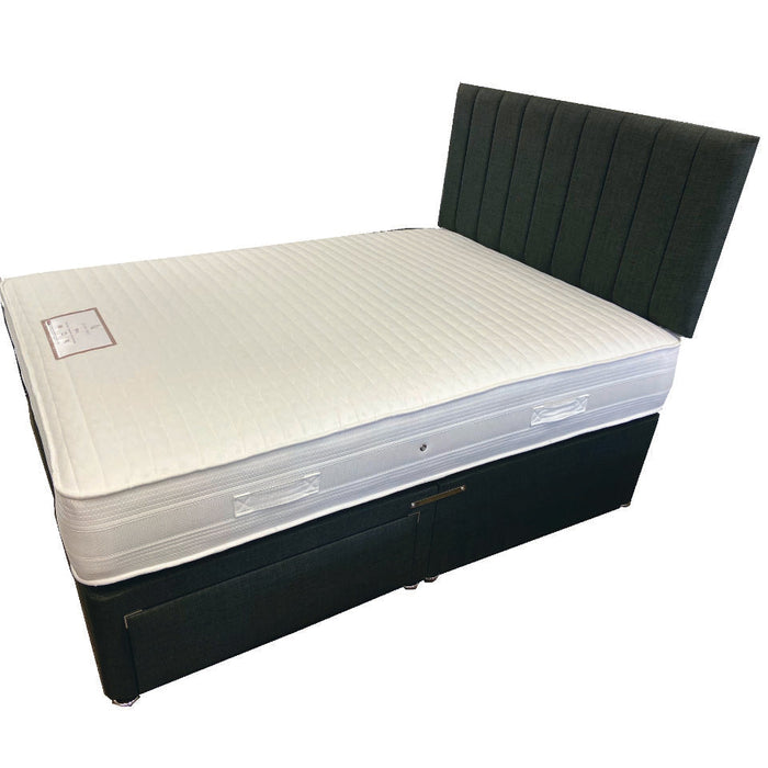 Ultra Pocket 4ft Small Double 2 Drawer Divan Bed and Headboard