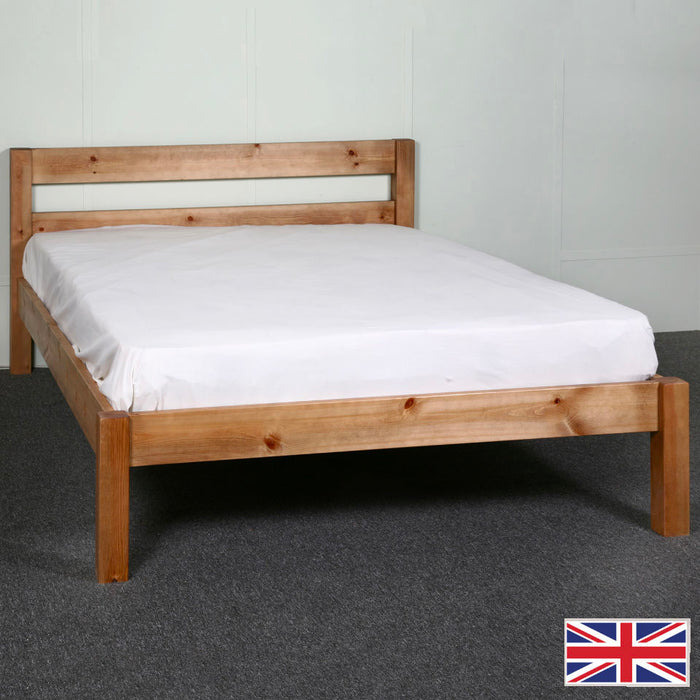 Farm House Ranch Solid Pine Wooden Bed Frame