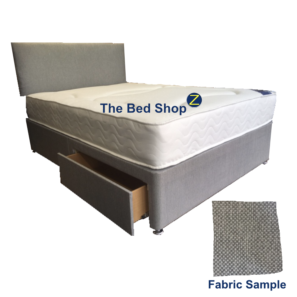 Roma Deluxe 150cm (5ft) Kingsize Bed with 2 Drawers & Free Matching He